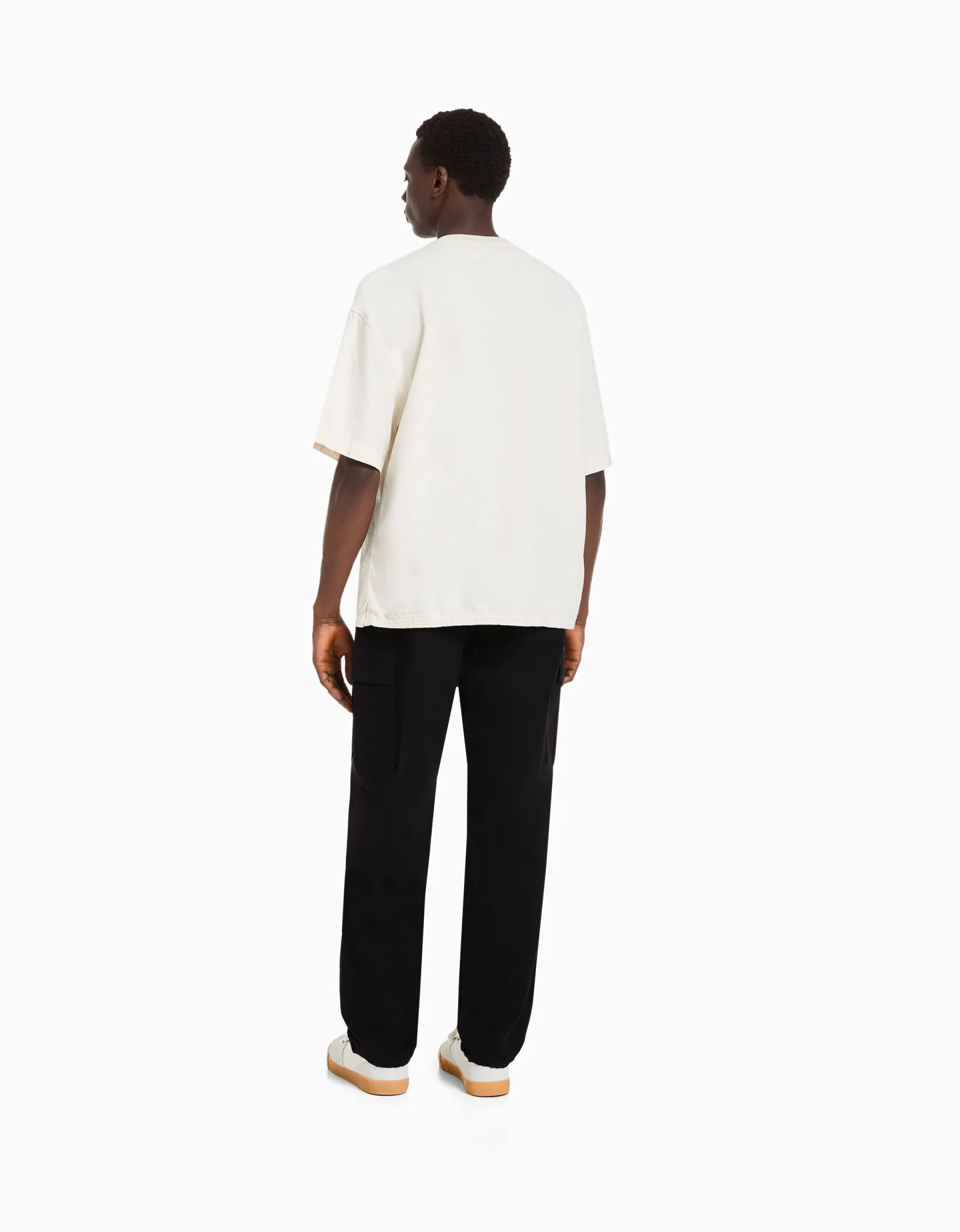 BERSHKA Pantalon cargo stoppeurs Noir Online