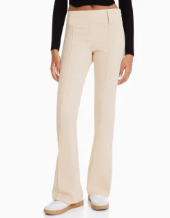 BERSHKA Pantalon flare sergé Noir Shop