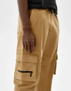 BERSHKA Pantalon jogger cargo Kaki Fashion