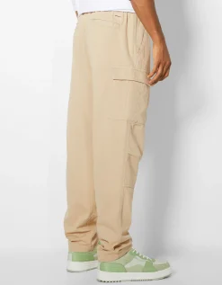 BERSHKA Pantalon jogger cargo regular fit Sable Online