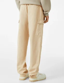 BERSHKA Pantalon jogger cargo regular fit Noir Outlet