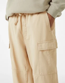 BERSHKA Pantalon jogger cargo regular fit Noir Outlet