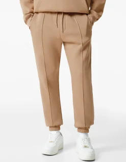 BERSHKA Pantalon jogger molleton Camel Store