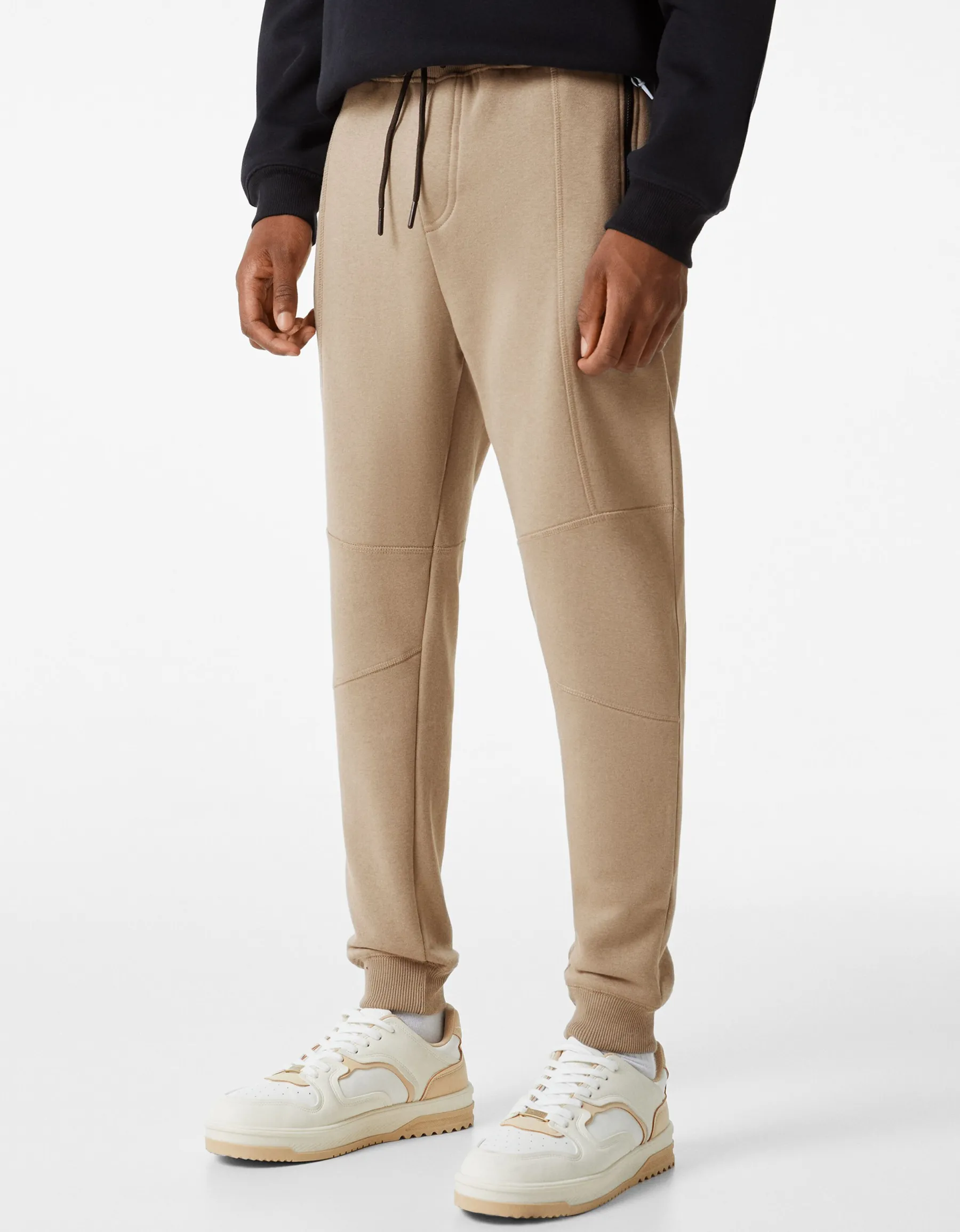BERSHKA Pantalon jogger molleton découpes Gris Cheap