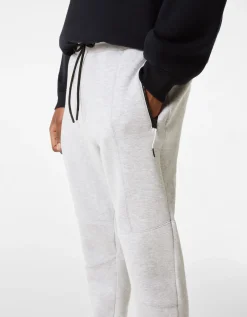 BERSHKA Pantalon jogger molleton découpes Gris Shop