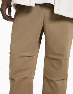 BERSHKA Pantalon loose coton Camel Best Sale
