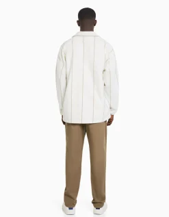 BERSHKA Pantalon loose coton Noir Clearance