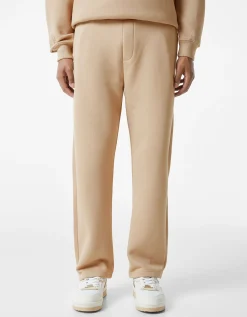 BERSHKA Pantalon molleton wide leg Blanc cassé New