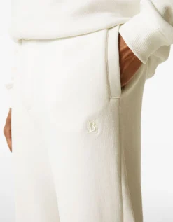 BERSHKA Pantalon molleton wide leg Blanc cassé New
