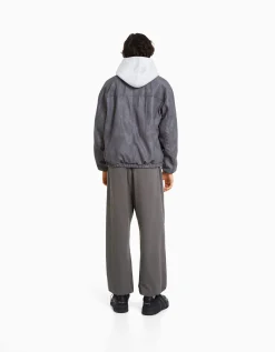 BERSHKA Pantalon parachute coton Camel Hot