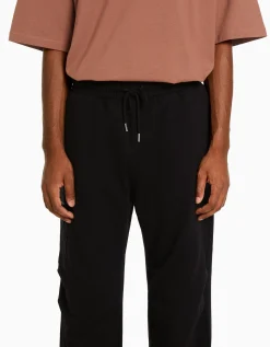 BERSHKA Pantalon parachute molleton poche fermeture Éclair Kaki Best Sale