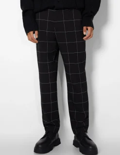 BERSHKA Pantalon tailoring carreaux Noir Best Sale
