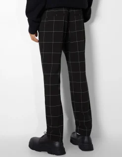 BERSHKA Pantalon tailoring carreaux Noir Best Sale