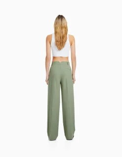 BERSHKA Pantalon tailoring dad fit Camel Fashion