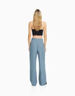 BERSHKA Pantalon tailoring dad fit Camel Hot