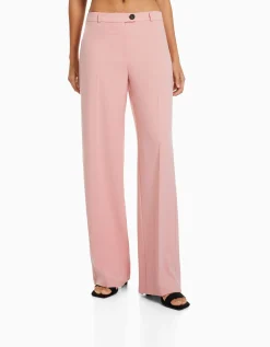 BERSHKA Pantalon tailoring wide leg passants Marine Flash Sale
