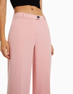 BERSHKA Pantalon tailoring wide leg passants Marine Flash Sale