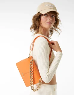 BERSHKA Pochette accordéon chaîne Blanc Cheap