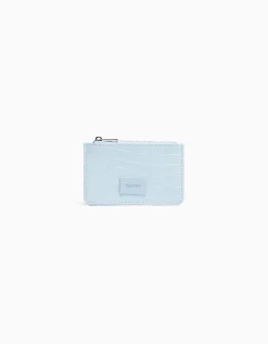 BERSHKA Porte-cartes plaque gravure imprimé animal Bleu clair Best