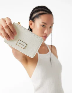 BERSHKA Porte-cartes texturé Blanc New