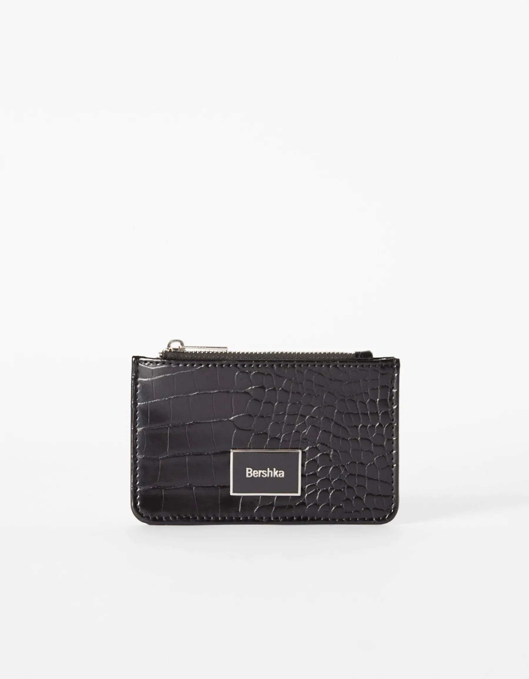 BERSHKA Porte-cartes texturé Blanc Sale