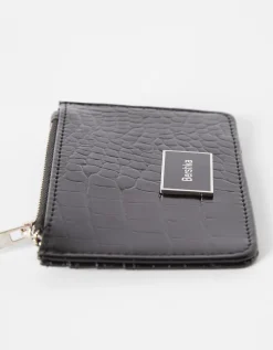 BERSHKA Porte-cartes texturé Blanc Sale