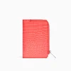 BERSHKA Porte-monnaie effet verni gravé imprimé animal Rouge Best