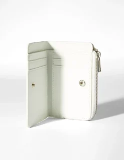 BERSHKA Porte-monnaie imprimé papillons Blanc Hot