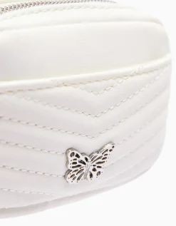BERSHKA Porte-monnaie matelassé détail Blanc Cheap