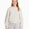 BERSHKA Pull à col rond Violet Cheap