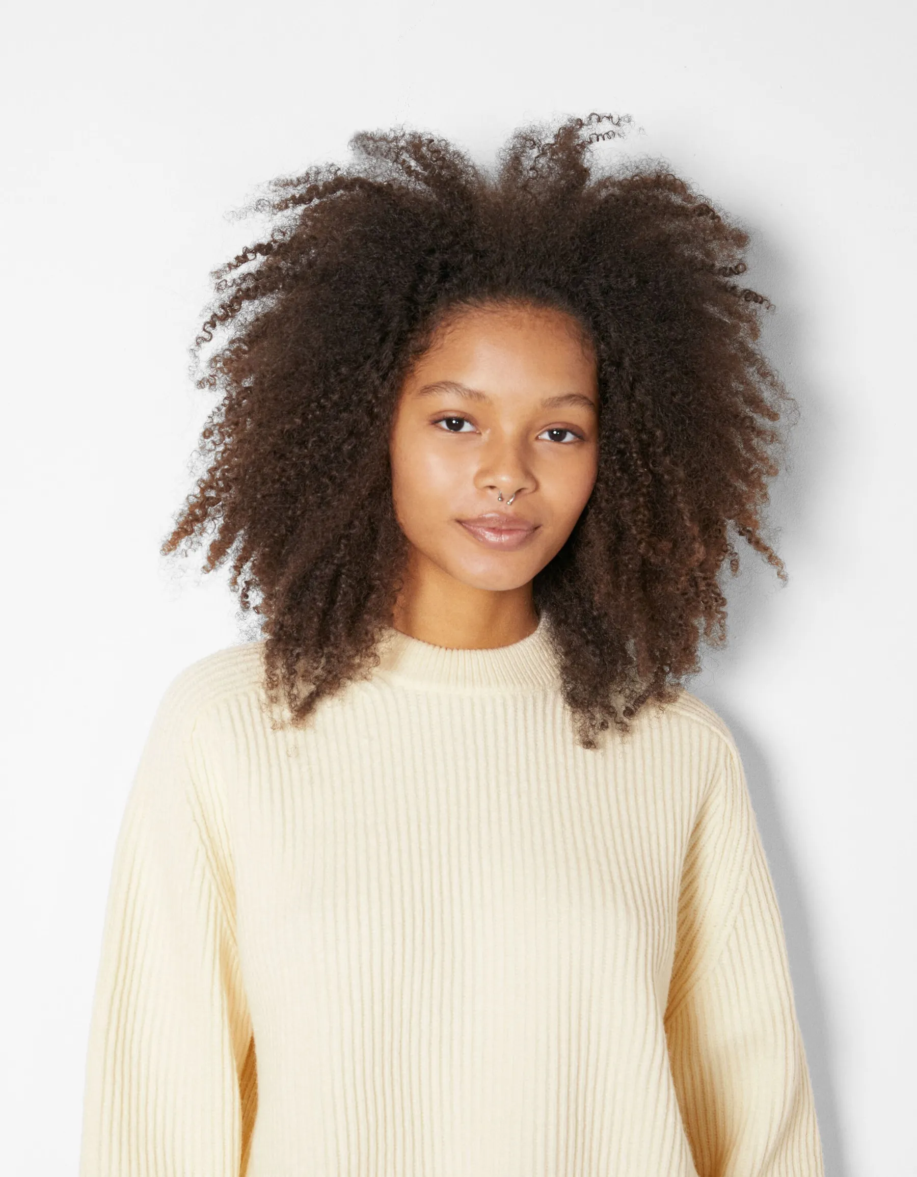 BERSHKA Pull à col rond Vert Sale