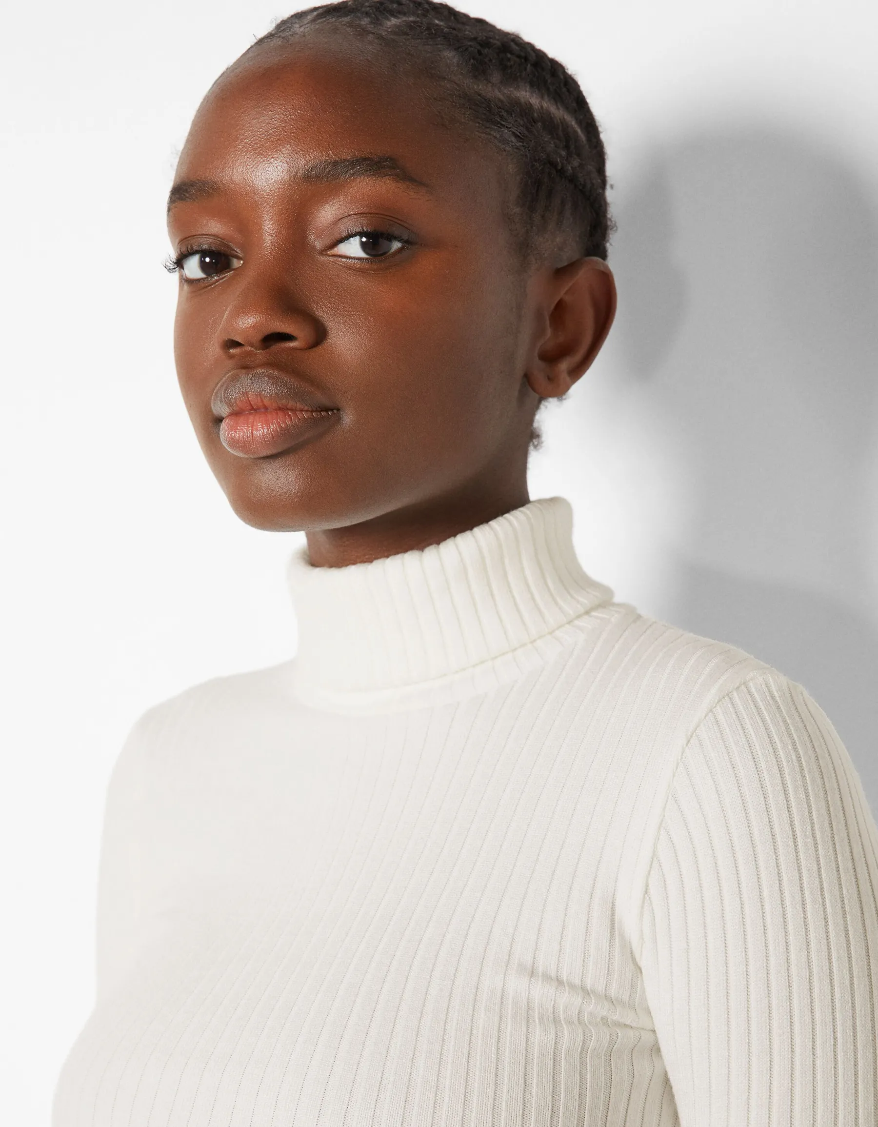BERSHKA Pull à col roulé Camel Fashion
