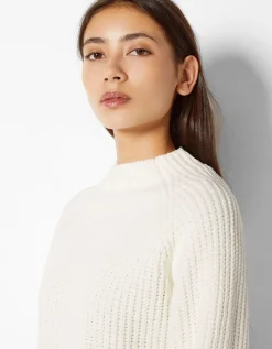 BERSHKA Pull col montant chenille Violet Best Sale