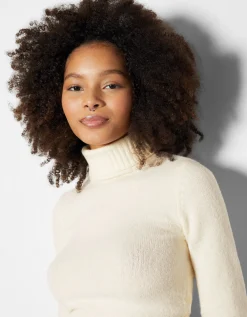 BERSHKA Pull col roulé Sable Online