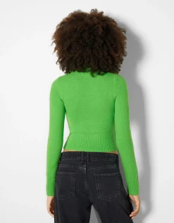 BERSHKA Pull col roulé Sable Fashion