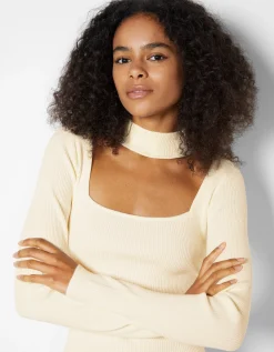 BERSHKA Pull col style collier ras du cou Grenade Clearance