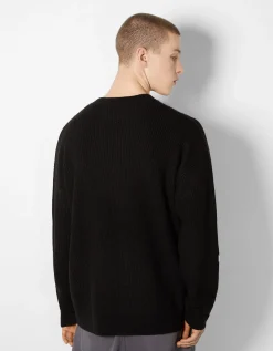 BERSHKA Pull gothique Noir Cheap
