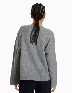 BERSHKA Pull oversize Rose Clearance