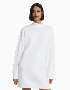 BERSHKA Robe courte manches longues Sable Discount
