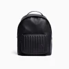 BERSHKA Sac à dos effet cuir Noir Sale