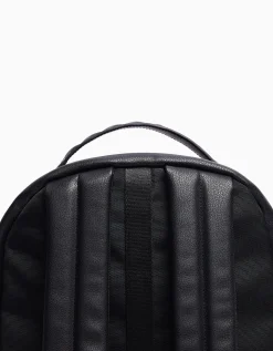 BERSHKA Sac à dos effet cuir Noir Sale
