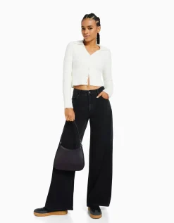 BERSHKA Sac anse Noir Cheap