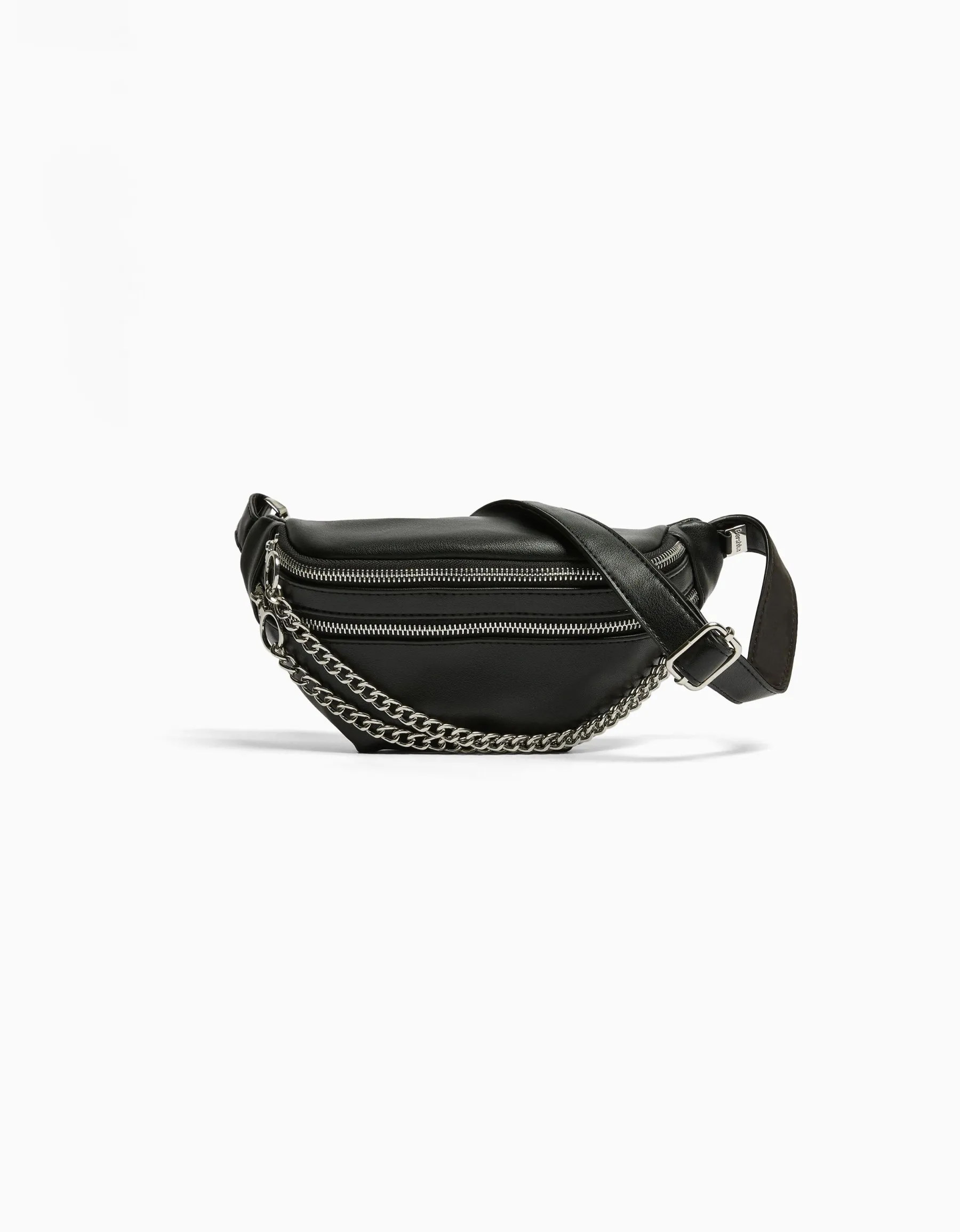 BERSHKA Sac banane similicuir Noir Flash Sale