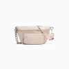 BERSHKA Sac banane tissu fermetures Éclair Écru Clearance