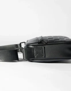 BERSHKA Sac bandoulière effet damier Noir Shop