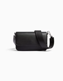 BERSHKA Sac bandoulière rigide Noir Discount