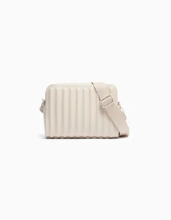 BERSHKA Sac bandoulière similicuir Écru Flash Sale