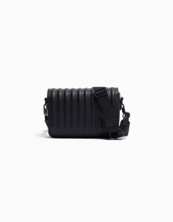 BERSHKA Sac bandoulière similicuir Noir Fashion