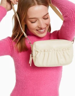 BERSHKA Sac bandoulière similicuir papillon Lime Best Sale