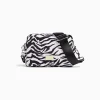 BERSHKA Sac besace imprimé zèbre Noir Hot